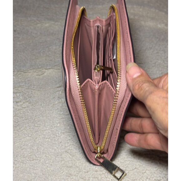 New Aldo Zip-Around Wallet Pocketbook With Multiple Card Slots Pink Beige NWOT - Picture 6 of 11